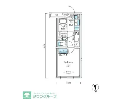 ラクラス中野南台(1K/2階)の間取り写真