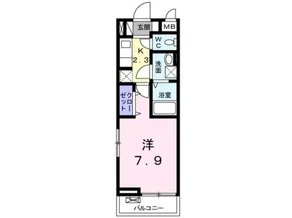 ピースビレッジ(1K/3階)の間取り写真