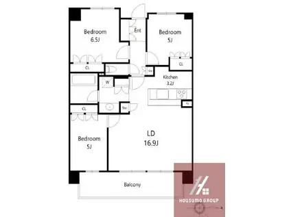 リバーガーデン四天王寺(3LDK/9階)の間取り写真