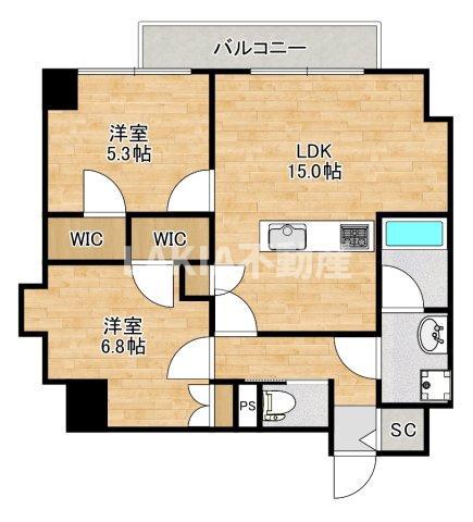 LEGALANDABENO SANMEICHO(2LDK/2階)の間取り写真