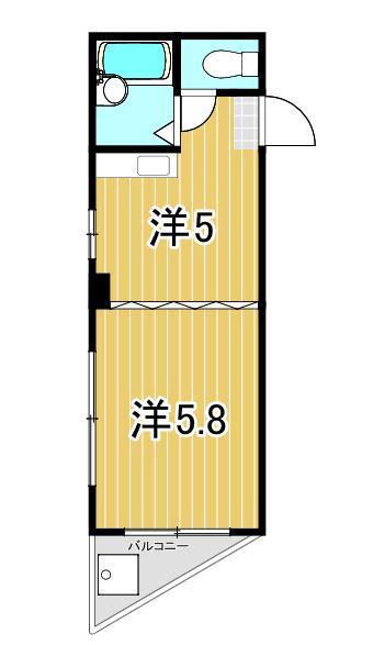Tステーツ(1DK/5階)の間取り写真
