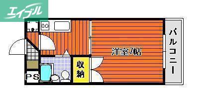 中島田ビューシティー(1K/4階)の間取り写真