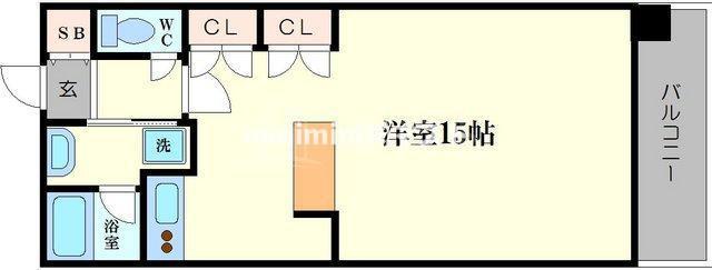 CITY SPIRE難波ウエスト(1K/4階)の間取り写真
