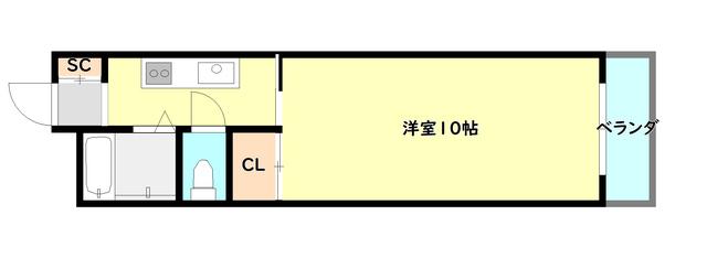 かもめ楽部(1K/1階)の間取り写真