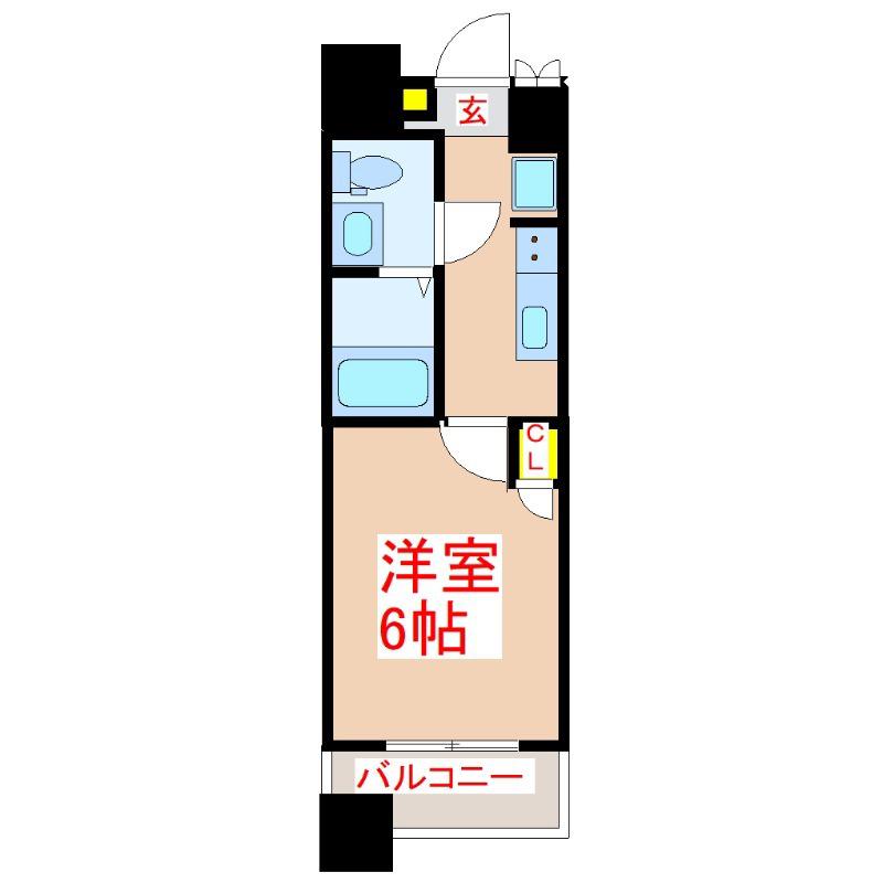 S-RESIDENCE照国ASCENT(1K/5階)の間取り写真
