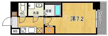 サムティ大阪GRAND イーストII(1K/8階)の間取り写真