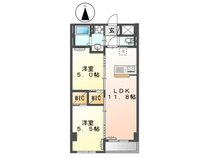 キーファ(2LDK/5階)の間取り写真