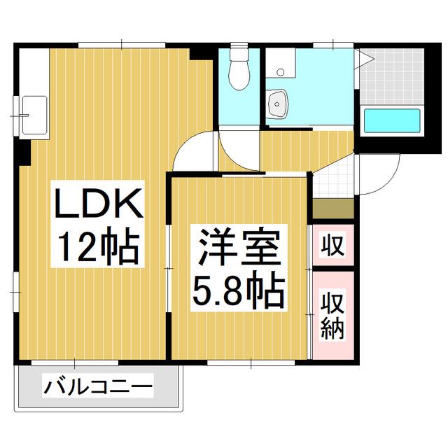 グレース安曇野 A(1LDK/1階)の間取り写真