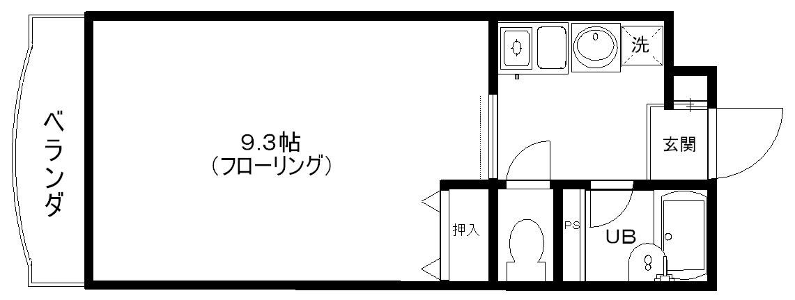リビングVII(ワンルーム/1階)の間取り写真