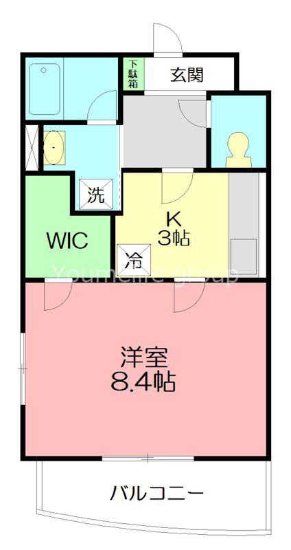 ヴァンクール(1K/3階)の間取り写真
