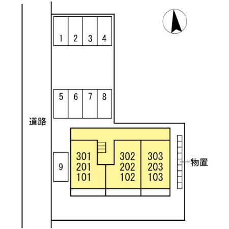 メゾンボナール(1LDK/3階)の間取り写真