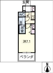 S-RESIDENCE星ヶ丘(1K/2階)の間取り写真