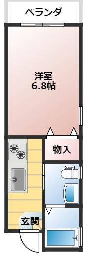 GLORIETTEII(1K/2階)の間取り写真