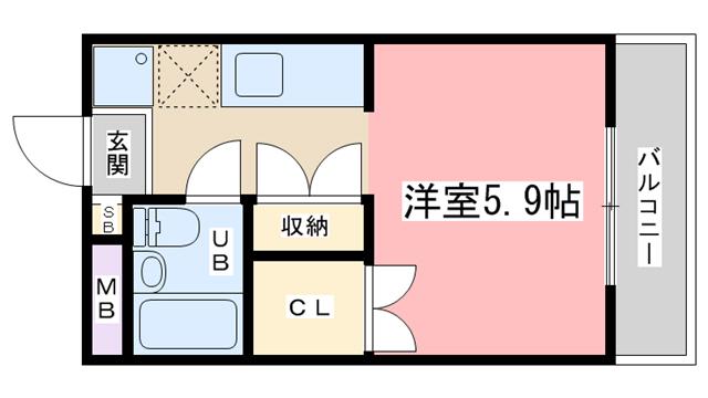 サンガーデン山科(1K/2階)の間取り写真
