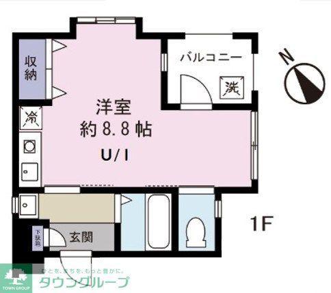VERDE ヴェルデ(ワンルーム/1階)の間取り写真