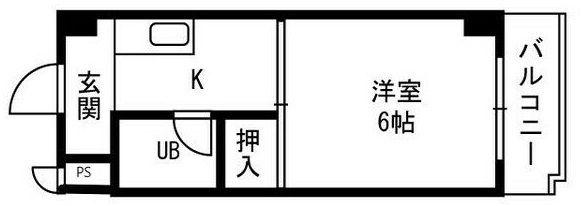 コーポアビコ(1K/5階)の間取り写真