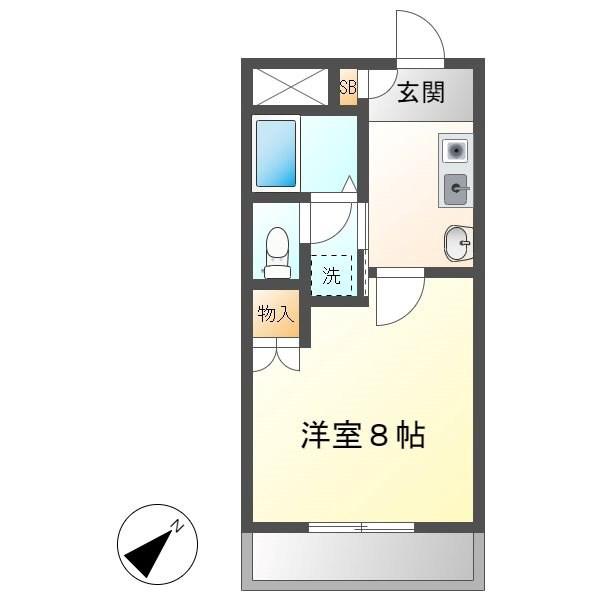 セレッソIII(1K/1階)の間取り写真