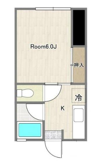パステルハイツ(1K/2階)の間取り写真