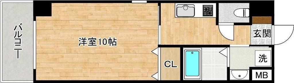 フォレスト片野(1K/3階)の間取り写真