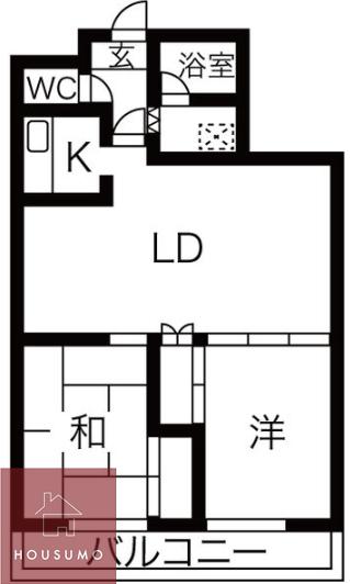 メゾン稲津(2LDK/4階)の間取り写真