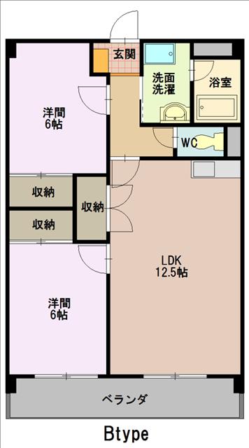 サンメゾンウエスト(2LDK/2階)の間取り写真