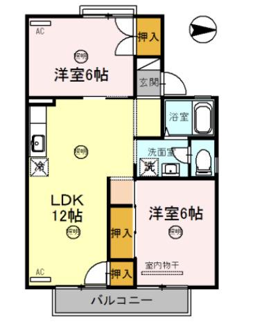 セジュール久保(2LDK/2階)の間取り写真