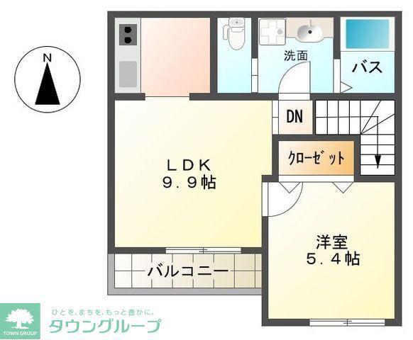 サン・ミロー(1LDK/2階)の間取り写真