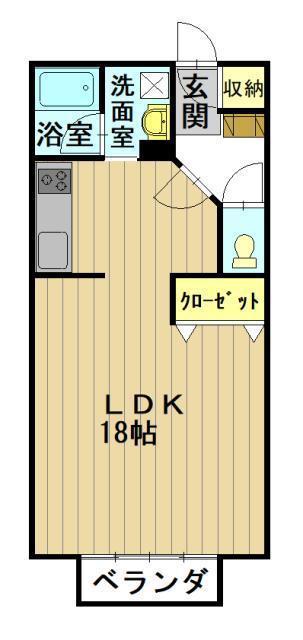 おしゃれハウス3(ワンルーム/3階)の間取り写真