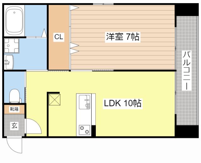 メゾン・ド・メグ長光寺(1LDK/2階)の間取り写真