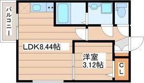 アルカンシエルREN II(1LDK/1階)の間取り写真