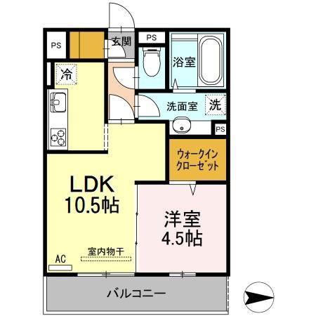 ロータスM(1LDK/3階)の間取り写真