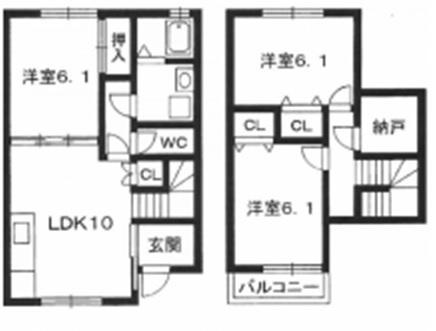 さくら160A棟(3LDK/1階)の間取り写真
