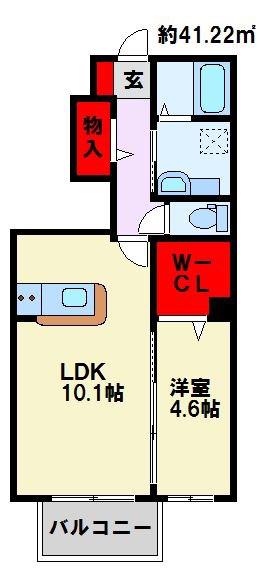メゾンド・グロウ25(1LDK/1階)の間取り写真