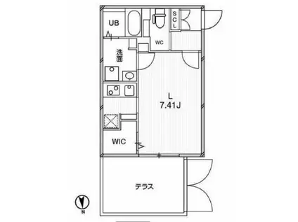 PASEO東新宿(1K/1階)の間取り写真