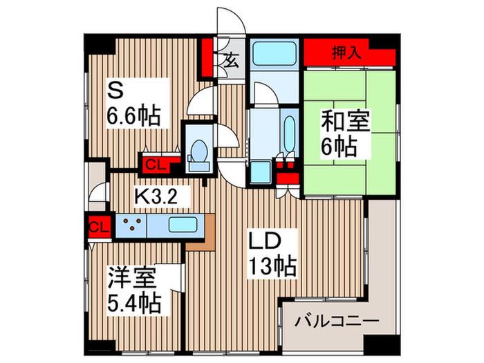 ライフピア川越菅原町(2SLDK/2階)の間取り写真