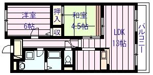 イングランドアベニュー1番館(2LDK/4階)の間取り写真