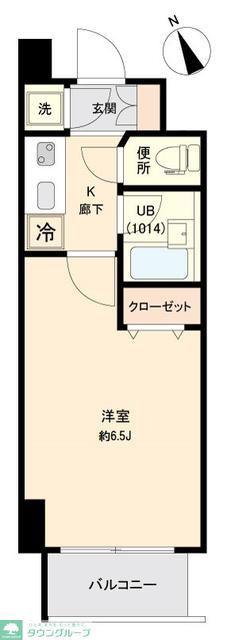 フォレシティ門前仲町(1K/2階)の間取り写真