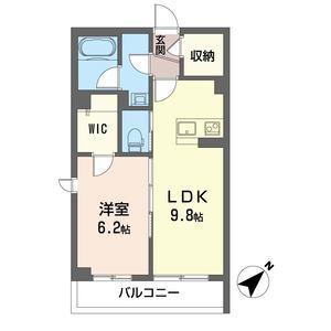ビクトワール(1LDK/2階)の間取り写真