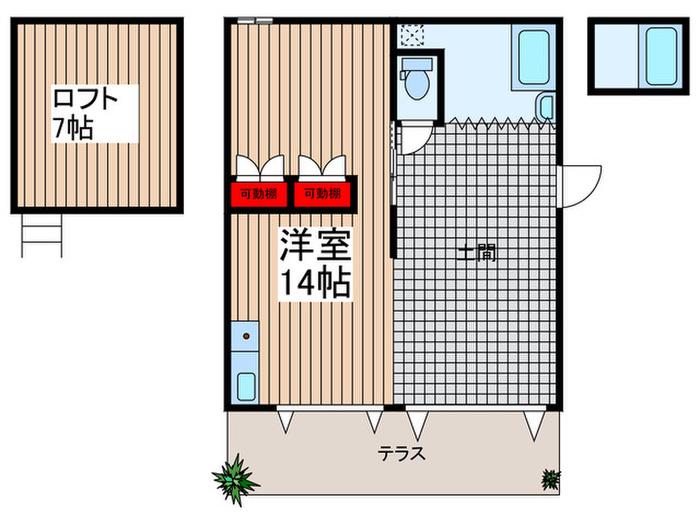 サーフビレッジKAI(ワンルーム/1階)の間取り写真