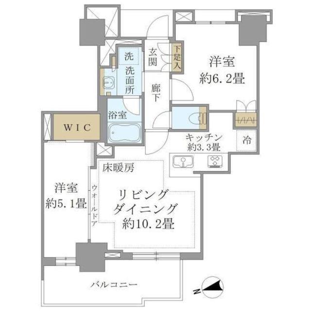BRILLIATOWER聖蹟桜ヶ丘BLOOMINGRESIDENCE(3LDK/7階)の間取り写真