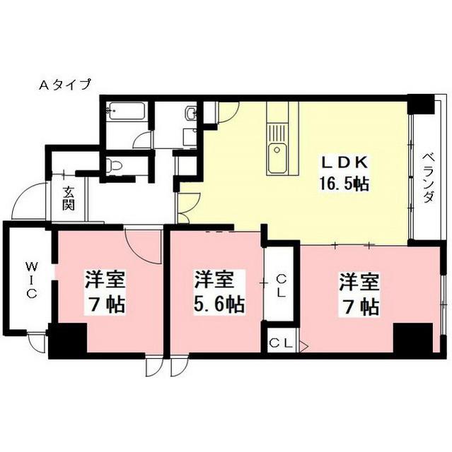 THE RESIDENCE M・KANOU(3LDK/7階)の間取り写真