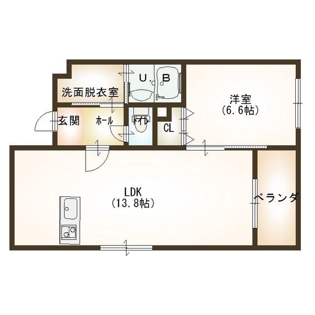 エスポワール寺尾(1LDK/3階)の間取り写真