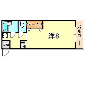 ラインハイム(ワンルーム/1階)の間取り写真
