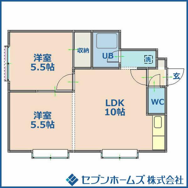 H&M発寒南(2LDK/2階)の間取り写真