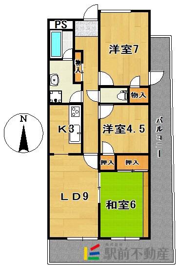 リアライズ新栄町(3LDK/5階)の間取り写真