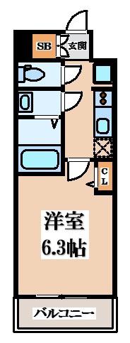 ファステート東大阪アダマス(1K/10階)の間取り写真