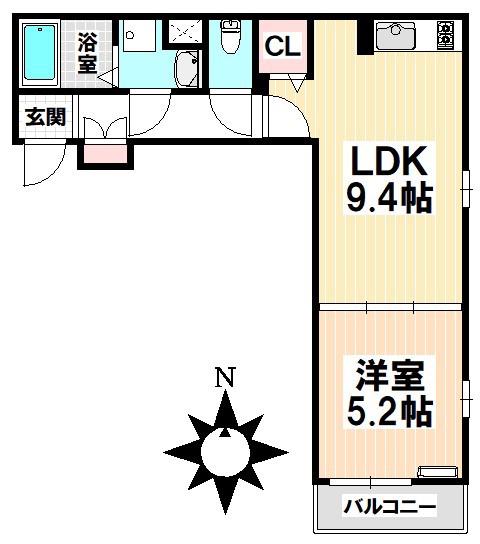 シャンテハウス中根III(1LDK/2階)の間取り写真