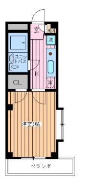 ソフィア当代島(1K/2階)の間取り写真