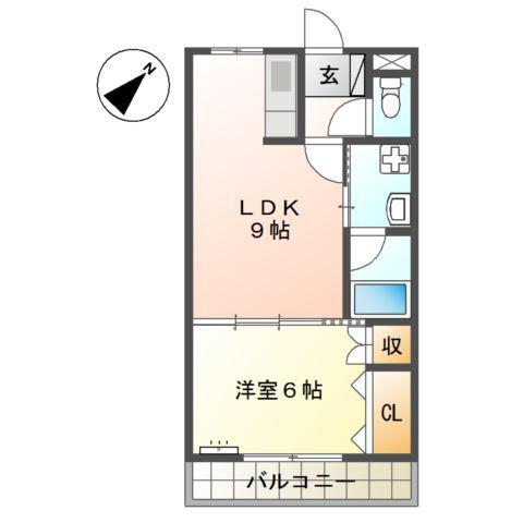 パールシャイン(1LDK/3階)の間取り写真