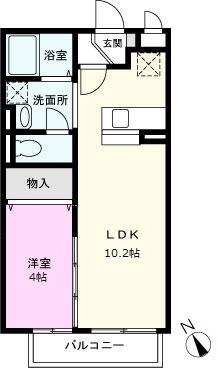 クレール(1LDK/2階)の間取り写真